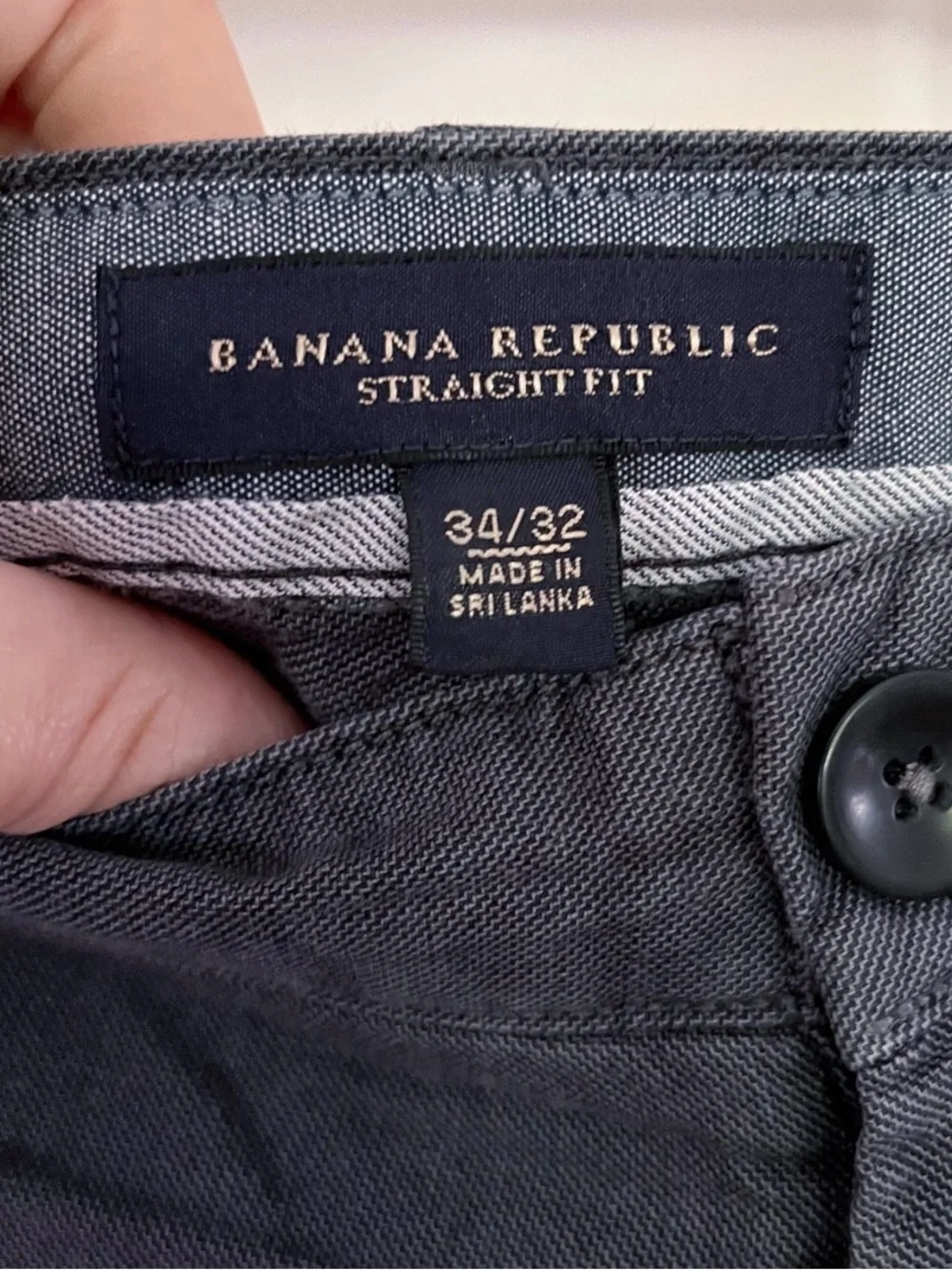 Banana Republic Straight Fit Cotton Navy Blue Pants Men's Size 34x32